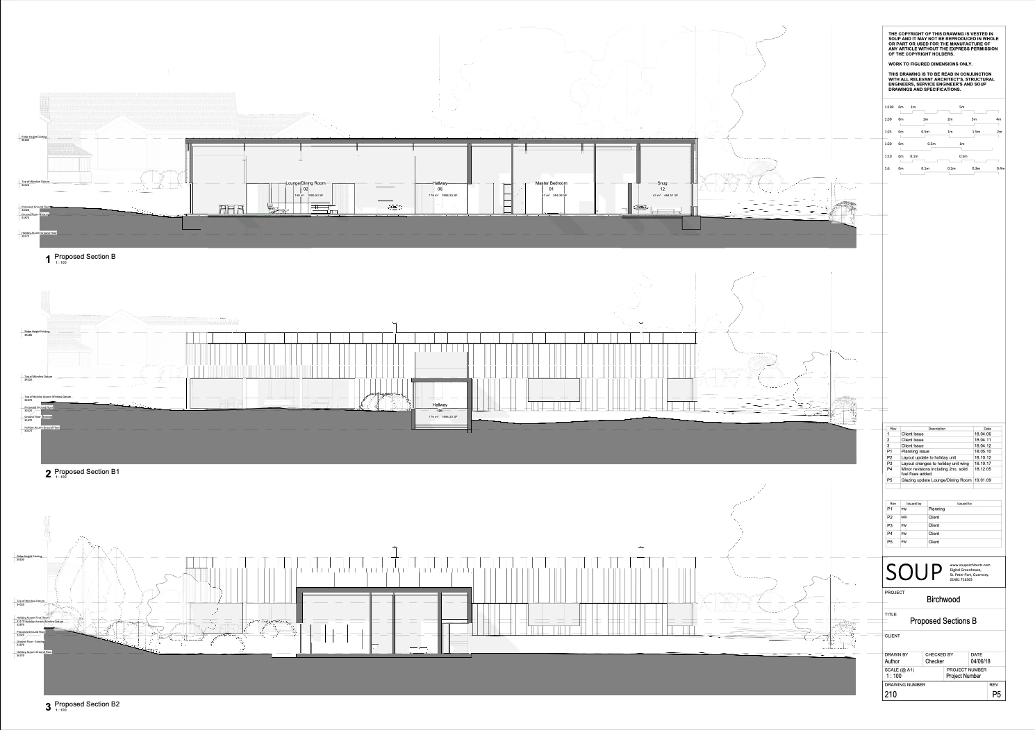 Original proposed section drawings, sheet B.