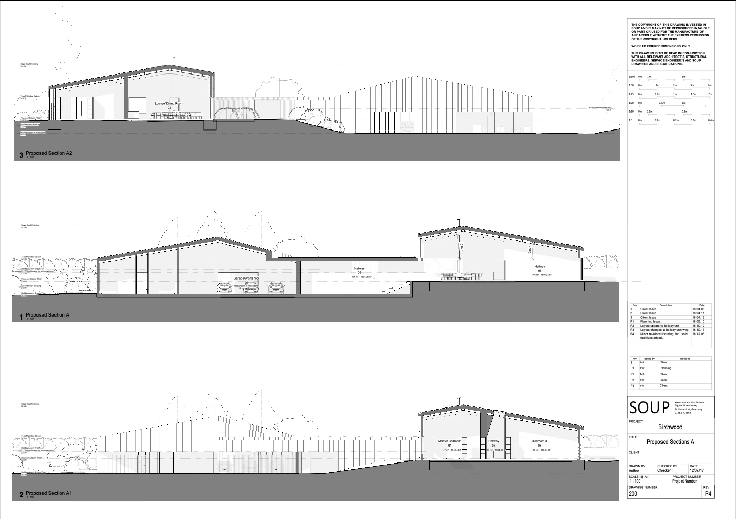 Original proposed section drawings, sheet A.